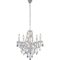 TRIO Luster Luster Crystal 52cm 5-lichts grijs