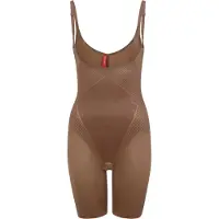 Spanx Thinstincts 2.0 Open-bust Mid Thigh Bodysuit | Kleur Café au Lait (Dark Nude) I Maat L