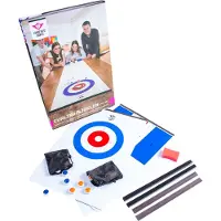 Longfield Curling / Shuffleboard Set Driedelig – Inclusief 16 Pucks in Twee Kleuren, Magnetische Verbinding & Spelregels – Indoor & Outdoor Gezelschapsspel – Engelhart