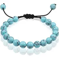 Memphis Verstelbare kralen armband Turkoois Natuursteen 8mm