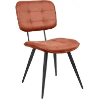 Label51 Eetkamerstoel Gus - Cognac - Kunstleder - Zwart Metalen Frame