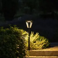 LES JARDINS LED tuinlamp op zonne-energie Metro met sensor gr. Metro, dimbaar, alu / grijs / zink, Aluminium, Solar buitenverlichting