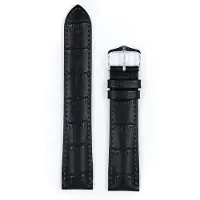 Hirsch Horlogeband - Duke Zwart - Leer - 12mm