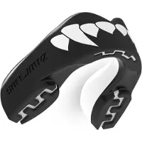 SafeJawz Extro Mouthguard Ijshockey Bitje (diverse Kleuren) Sr. Black Fangz (zwart / Wit)