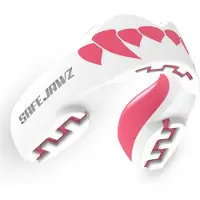 SafeJawz Extro Mouthguard Ijshockey Bitje (diverse Kleuren) Sr. Pink Fangz (wit / Roze)