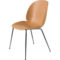 Gubi Beetle Dining Chair Unupholstered Conic Base Black Chromed - Stoelen Polypropyleen Amber Brown - 10064332