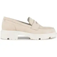 PS Poelman SOPHIE - Dames Chunky Loafers - Nubuck Suède - Licht Beige - Maat 37