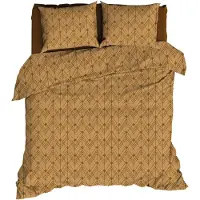 Satin d'or Dekbedovertrek Vitra Oker Satijn-240 x 200 / 220 cm | Lits-Jumeaux