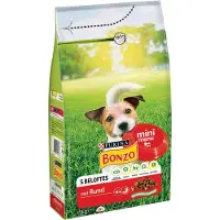 Bonzo 3x Hondenvoer Droog Mini Menu Rund 1,5 Kg