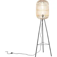 QAZQA Smart landelijke vloerlamp rotan incl. WiFi A60 - Manila