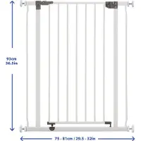 Dreambaby Extra Haute Liberty Security Barrier - door druk - L 75/81 x H 93 cm - Wit