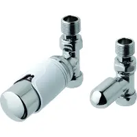 Eastbrook Valve radiator aansluitset recht met thermostaat chroom/wit