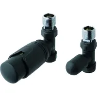 Eastbrook Valve radiator aansluitset recht met thermostaat antraciet