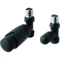 Eastbrook Valve radiator aansluitset recht met thermostaat zwart