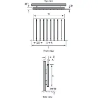 Eastbrook Rosano horizontale aluminium radiator 60x47cm Mat zwart 555 watt