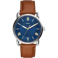Fossil Analoog horloge 'COPELAND' blauw / bruin / zilver