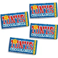 Tony's Chocolonely Puur Chocolade Reep 4 x 180 gram Vegan Chocola