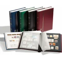 Comfort - Postzegelalbum - Stockmap, DIN A4, 64 witte pagina's, gewatteerde omslag, blauw