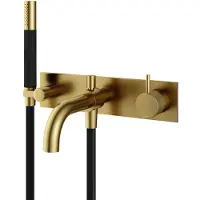 Hotbath Cobber X CX127EXT Afbouwdeel Voor Inbouw Badmengkraan - Geborsteld Messing PVD - Kranen, Badkranen, Inbouw Badkranen - 8721333308589