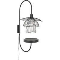 Forestier Papillon wandlamp XS With Shelf | Black
