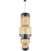 Forestier Bamboo hanglamp Black | 4 lights