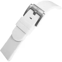 Marc Coblen Siliconen Rubber Horlogebandje 22mm geschikt voor Samsung Galaxy Watch / Gear S3 / Garmin Vivoactive / Huawei Watch GT - Wit met Stalen Gesp