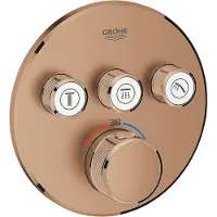 GROHE Inbouwkraan Grohtherm Smart Control Thermostaatkraan met 3-weg Omstelling Warm Sunset Geborsteld
