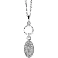 Orphelia Hanger + Ketting Pastille Oval Zirconium ZH-4815