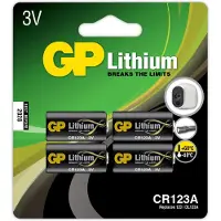 GP Lithium CR123A batterij - CR123 - CR123a 3V Batterij - 4 stuks