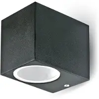 Enzo Wandlamp | aluminium | 1xGU10 | IP44 | zwart | vierkant - 5086007
