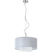 Jupiter Hanglamp AVEO, zilver-wit, 1xE27x40W, stoffen kap, afmetingen: 80x35x35cm, IP20, merk