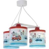 DALBER Kinderkamer hanglamp Police 3-lichts rood met blauw