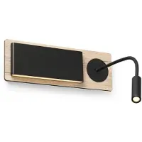 Faro Wandlampe , Mood, Zwart, Slaapkamer, Hout, Designer