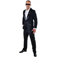 Coppens Smoking zwart - 100% Polyester / Woven Fabric / Satin - Beroepen | Maat Xxl |