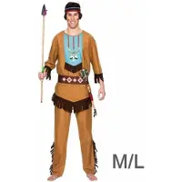 Witbaard - Kostuum - Indiaan - Blauw - Luxe - M/L