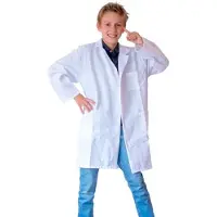 Witbaard doktersjas Deluxe junior polyester wit