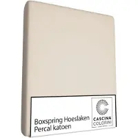 Cascina Colorini Boxspring / Waterbed Hoeslaken Sand (Percal)-160 x 220 cm