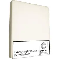 Cascina Colorini Boxspring / Waterbed Hoeslaken Ivoor (Percal)-90 x 220 cm
