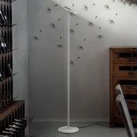 LINEA LIGHT LED-uplighter vloerlamp Joshua, dimbaar, wit / opaal, Woon-/ Eetkamer, metaal, Modern, LED vloerlamp