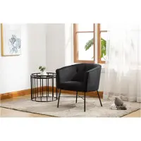 Vente-Unique.nl Fauteuil met armleuningen FAKART - 100% polyester - Zwart