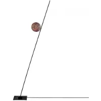 Catellani & Smith Lederam F1 Vloerlamp Copper leaf disc | Black rod | Black base