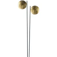 Catellani & Smith Lederam F2 Vloerlamp Gold leaf disc | Black rod | Black base