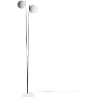 Catellani & Smith Lederam F2 Vloerlamp White varnished disc | Gold rod | White base