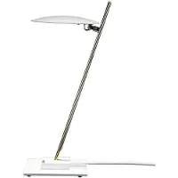 Catellani & Smith Lederam T1 Tafellamp White varnished disc | Gold rod | White base