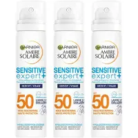 Garnier 3x Garnier Ambre Solaire Sensitive Expert+ Gezichtsspray Spf 50 75 Ml