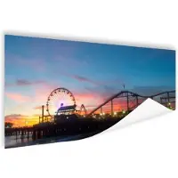 PosterMonkey Santa Monica Pier Los Angeles Poster 120x80 cm - Foto print op Poster (wanddecoratie woonkamer / slaapkamer) / Noord-Amerika Poster