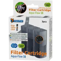 Superfish Aquarium Filter Cartridge Aqua-Flow 50 Crystal Clear 3 Stuks
