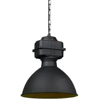 QAZQA Smart industriële hanglamp zwart 38,5 cm incl. A60 WiFi - Sicko