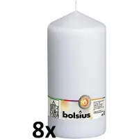 Bolsius Stompkaars - Wit - H20 cm - 8 stuks