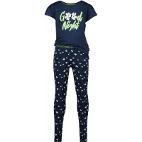 Vingino pyjama WILAH met all over print donkerblauw/wit Meisjes Stretchkatoen Ronde hals - maat 110-116